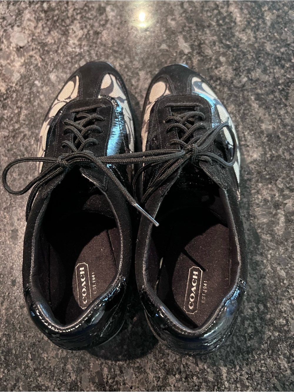 Coach Black and Gray Signature Canvas Sneakers - Picture 8 of 11